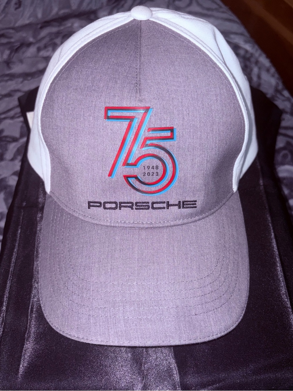 Porsche 75th Anniversary Baseball Cap, Grey/White